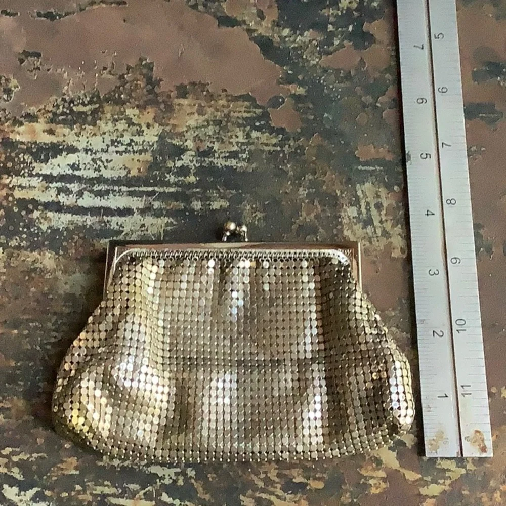 Vintage Silver Mesh Small Purse Wallet Never Used 50/60s - Picture 5 of 6